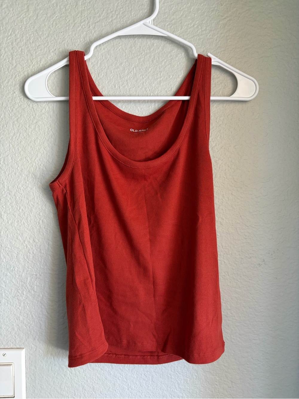 Old Navy Red Ribbed Scoop-Neck Tank